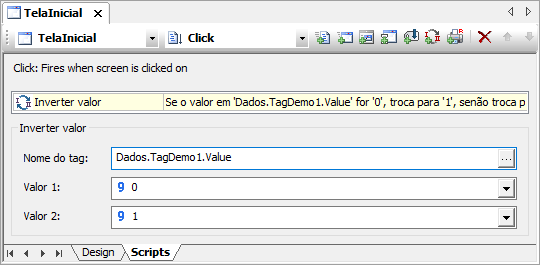 Configurações do Pick Inverter Valor