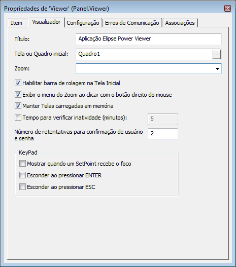 Propriedades do Viewer