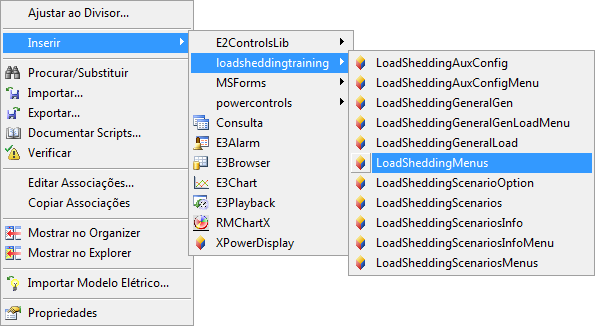 Inserir LoadSheddingMenus