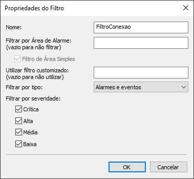 Propriedades do filtro