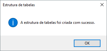 Estrutura criada com sucesso