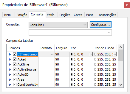 Configuração da Consulta