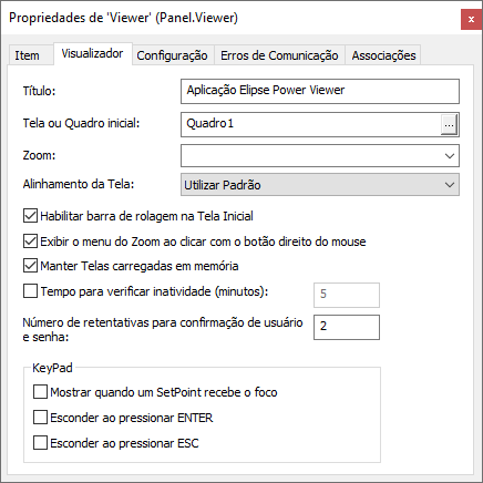 Propriedades do Viewer