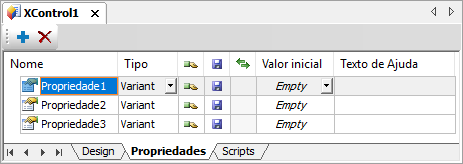 Aba Propriedades de um XControl