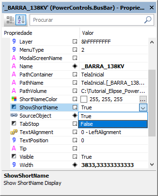 Propriedade ShowShortName