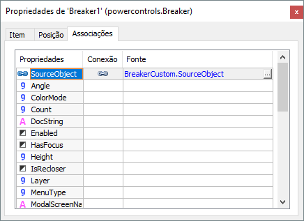 Associação com a propriedade SourceObject
