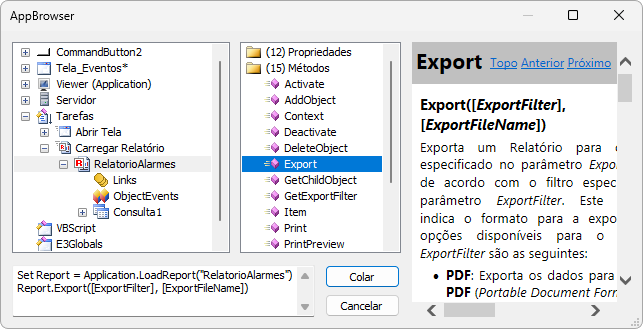 Método Export