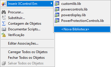 Opção Inserir XControl Em