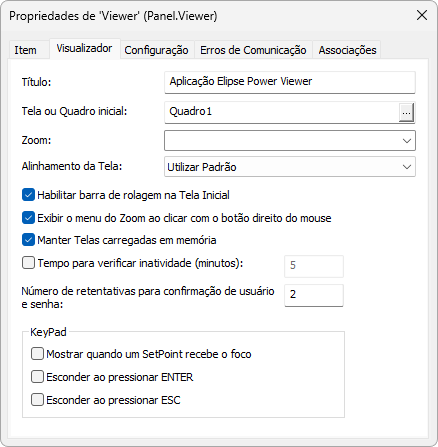 Propriedades do Viewer