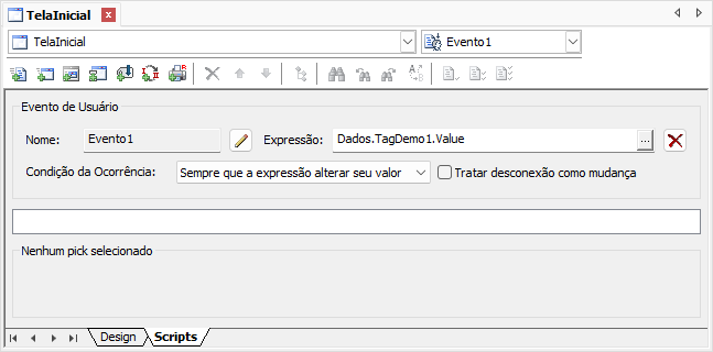 Opção Sempre que a expressão alterar seu valor Opção Sempre que a expressão alterar seu valor