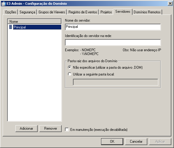 Interface de configuração do caminho local Interface de configuração do caminho local