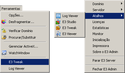 Atalhos no Elipse Power Studio e no E3 Admin Atalhos no Elipse Power Studio e no E3 Admin