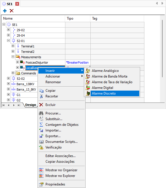 Adicionar Alarme Discreto Adicionar Alarme Discreto