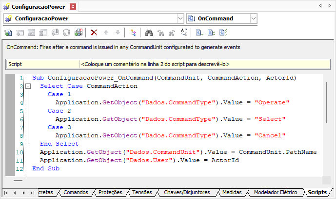 Script do evento OnCommand Script do evento OnCommand