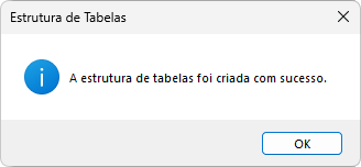 Estrutura criada com sucesso