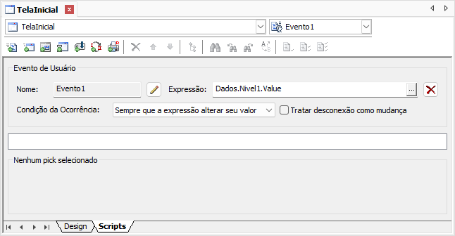 Opção Sempre que a expressão alterar seu valor Opção Sempre que a expressão alterar seu valor