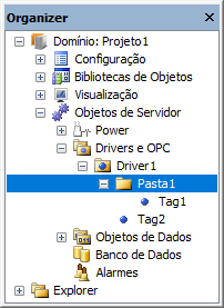 Pasta1 é o objeto pai de Tag1 Pasta1 é o objeto pai de Tag1