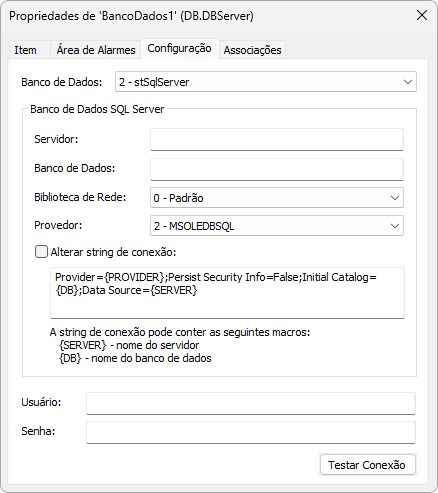 Configurações para Bancos de Dados SQL Server Configurações para Bancos de Dados SQL Server