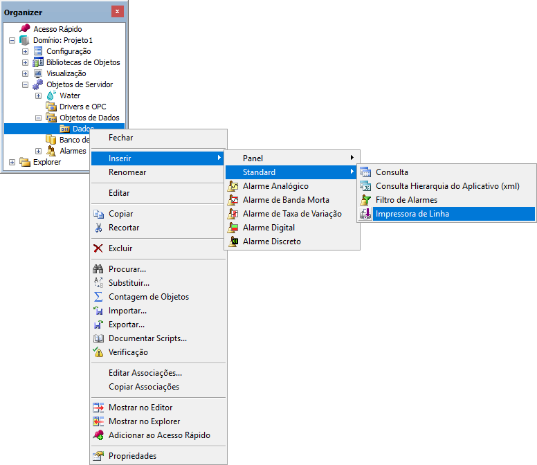Inserindo uma Impressora de Linha