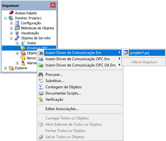 Inserindo um Driver de Comunicação no modo Domínio