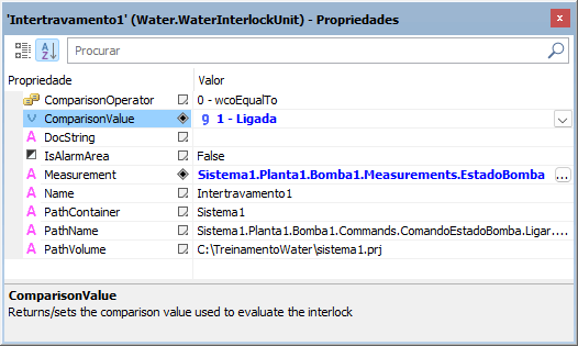 Propriedade ComparisonValue