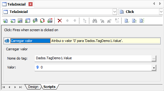 Configurações do Pick Carregar Valor