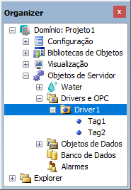 Driver1 é o objeto pai de Tag1 e de Tag2