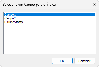 Janela de seleção de um Campo para o Índice