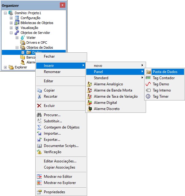 Inserindo uma Pasta de Dados