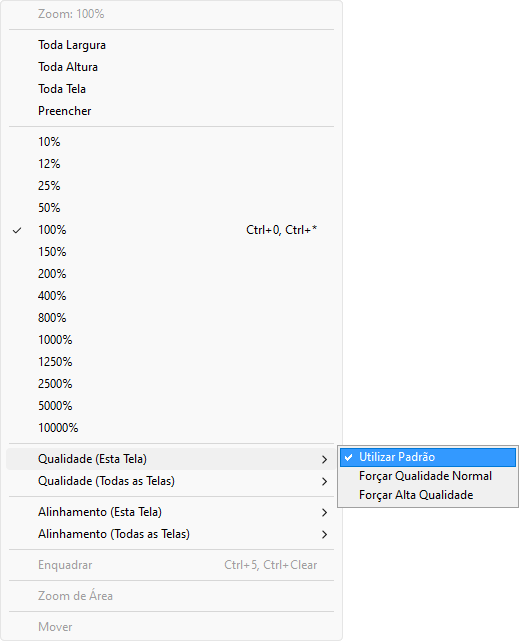 Opções da propriedade RenderQuality da Tela Opções da propriedade RenderQuality da Tela