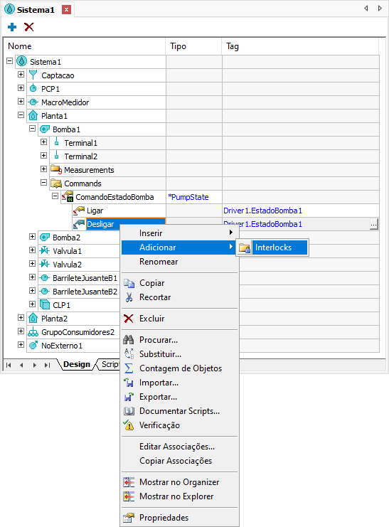 Opção Adicionar - Interlocks Opção Adicionar - Interlocks