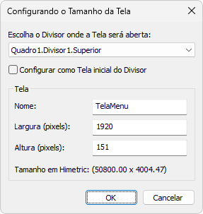 Janela Configurando o Tamanho da Tela Janela Configurando o Tamanho da Tela